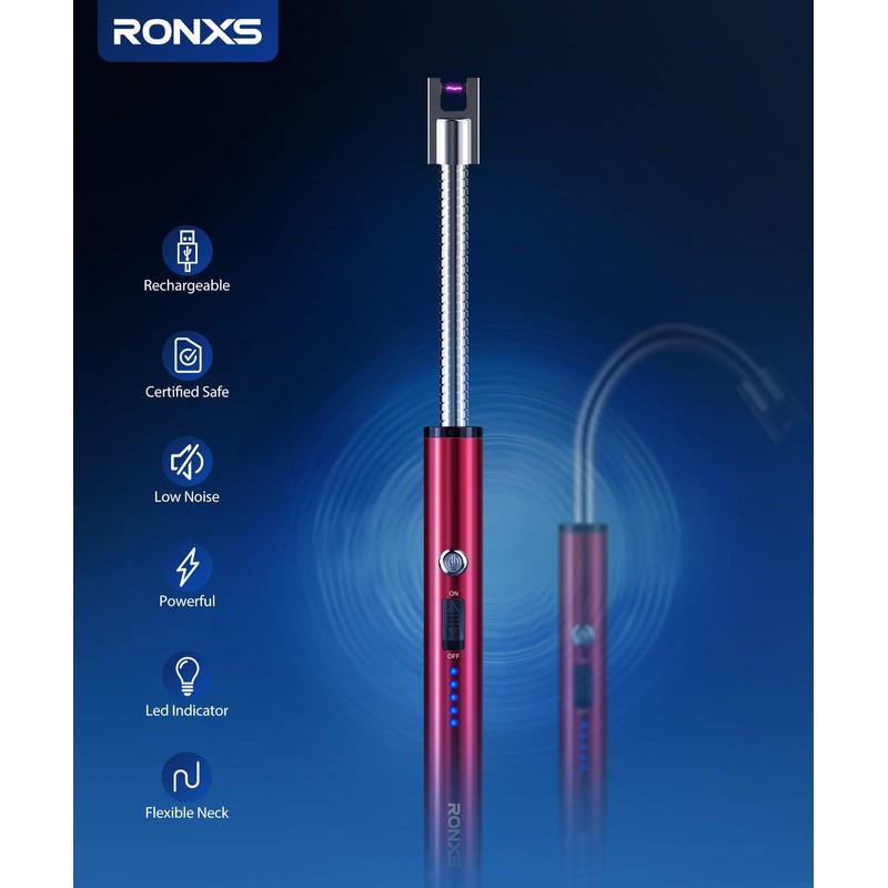 RONXS Candle Lighter, Electric Arc Lighter with LED Battery Display