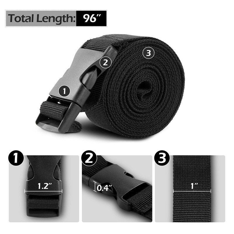 Solim Boat Cover Tie Down Straps, 6 Pack Heavy Duty