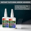 60gX 2 Instant Arrow Glue, Clear Fast-Curing Fletching Adhesive for