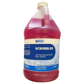 Detco Scrubbles Low Foaming Automatic Floor Cleaner, Industrial Strength Concentrate - Deep Cleaning Solution for Concrete Floors, 2oz Per Gallon of Hot Water, 1 Gallon, Makes 64 Gallons