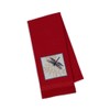 DII Design Imports Dragonfly Decorated Tea Towel, Red
