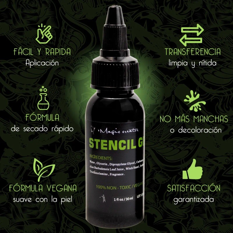 Pega Stencil Gel Hectográfico Para Tatuaje 60ml Alta Calidad