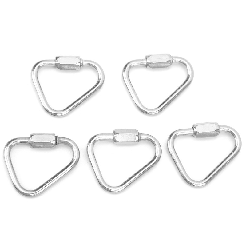 5pcs Triangle Locking Carabiner Stainless Steel Portable Easy to Carry