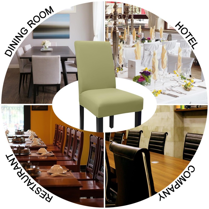 Keyroal Dining Room Chair Covers Set of 4, Stretch Solid