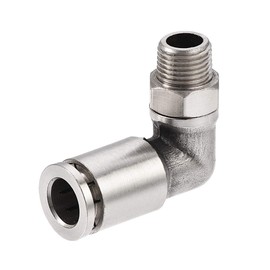 sourcing map Push to Connect Tube Fitting 8mm Tube to 1/8PT Male Elbow L Shape 2Pcs