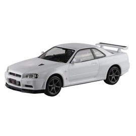 Aoshima Bunka Kyozai 1/32 The Snap Kit Series Nissan R34 Skyline GT-R White Color Coded Plastic Model 11-B