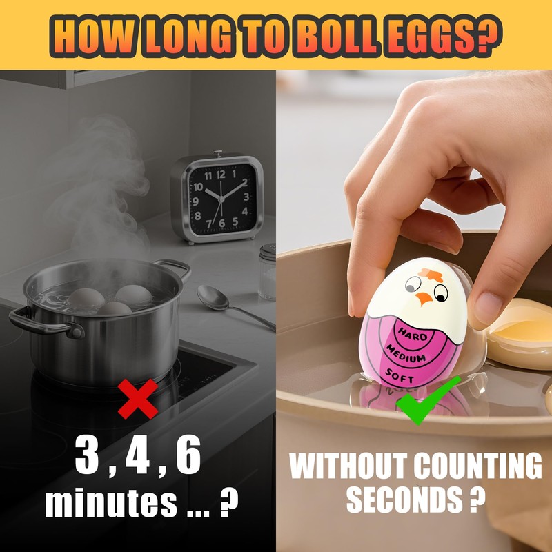 Egg Timer for Hard Boiled Eggs Soft Boiled Color Changing