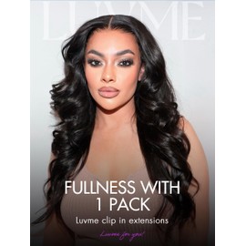 LUVME HAIR Body Wave Clip in Hair Extensions Fullness with 1 Pack, 24inch 135g 7pcs Hair Extensions Real Human Hair for Women, Natural Human Hair