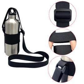 KOSTOO Water Bottle Carrier Sling Bottle Holder with Adjustable Shoulder Strap for Walking Short Hiking, Elastic Fastening Strap Fit for 12-40Oz (Exclude Water Bottle)