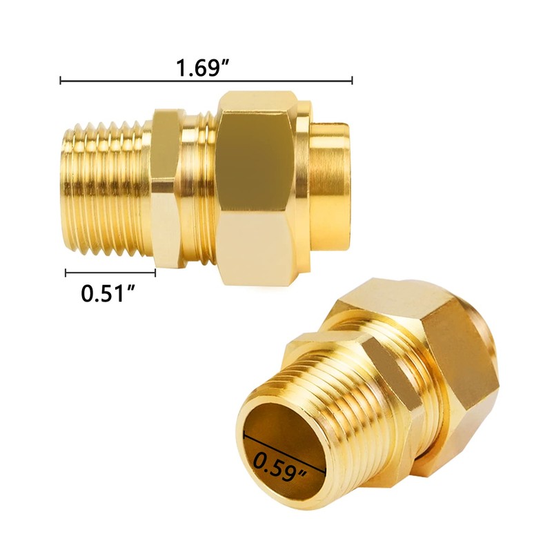 CSST Male NPT Fitting Kit 1/2'' Brass Natural Gas Quick