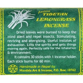 BUDDHAFIGUREN Lemongrass Incense -Tibetan Incense Sticks