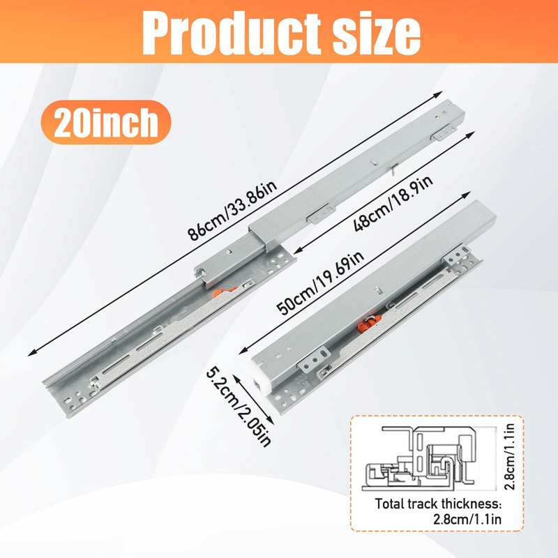 Undermount Drawer Slide Bottom Mount Pull Out Shelf Slides Full