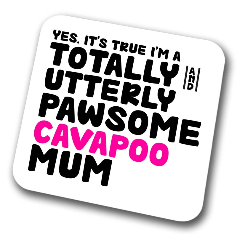 Cavapoo Coaster Pawsome Cavapoo Mum | Pet Present for Cavapoo
