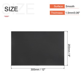 sourcing map ABS Plastic Sheet 12 Inch x 8 Inch x 0.06 Inch ABS Styrene Sheets for Building Model DIY Crafts Panel Black 8 Pcs