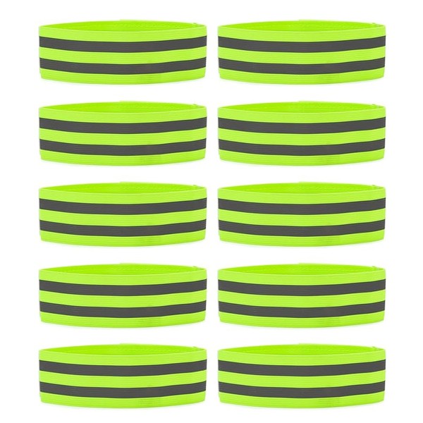 10 Pcs High Vis Straps Visibility Reflective Arm Bands Reflector