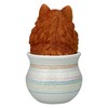 Pomeranian Dog Figurine in Flower Pot - Polyresin Dog Figurine,