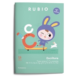 Escritura con letra de imprenta (+4 años). Vol. 2: Trazos, números (1-7) y consonantes (Bb, Vv, Cc, Qq, Zz, Gg, Jj, Rr, Yy, Hh, Ññ, Kk, Xx, Ww) (Escritura con Letra de Imprenta RUBIO)
