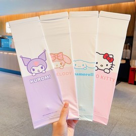 Kids' UV Protection Ice Cooling Arm Sleeves for Girls - Thin Summer Sunshade Sleeves Genuine Black Coolong 15ea