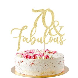 AROKIPPRY - Decoración para tartas de 70 años, 70 aniversario de cumpleaños, suministros de decoración para tartas (70)