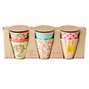 Rice - Medium Melamine Cups 6 Pcs - Funky Print