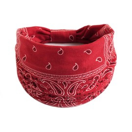 scicent Bandana Printed Headbands for Women Red Boho Hair Scarfs Soft Elastic Hair Bands Yoga Running Hair Wrap No Slip Head Band Fashion Hair Accessories for Girls 30