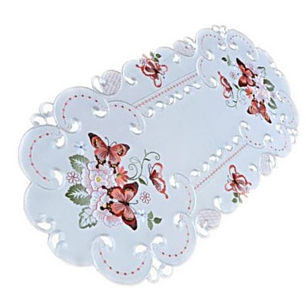 Raebel OHG Tablecloth 40 x 90 cm Oval Champagne Butterflies