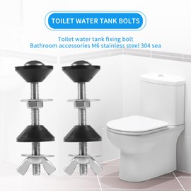 Stainless Steel Toilet Seat Bolts 5/16inch by 3Inch Heavy-Duty Toilet Seat Screws Replacement Bolts Kit with Waterproof Washers, Wing Nuts Toilet Tank Bolts, Universal (2pcs)