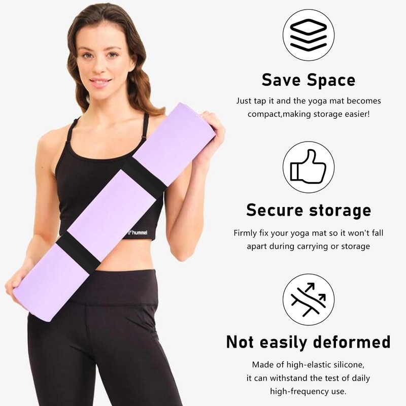 Risipu Yoga Mat Strap Slap Band, One Snap Keep Exercise