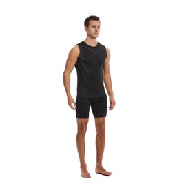 Fashion Vitaboost Compression Shirt, Maynox Vitaboost Shirt，Shaping Sleeveless Vest for for Men to Build A Perfect Body（Black-2,Small