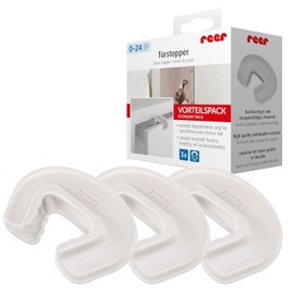 reer Value Pack of 3 Finger Clamp Protectors for Doors, Door Stoppers, from Swabian Child Safety Experts, Transparent, Pack of 3 (1 Pack)