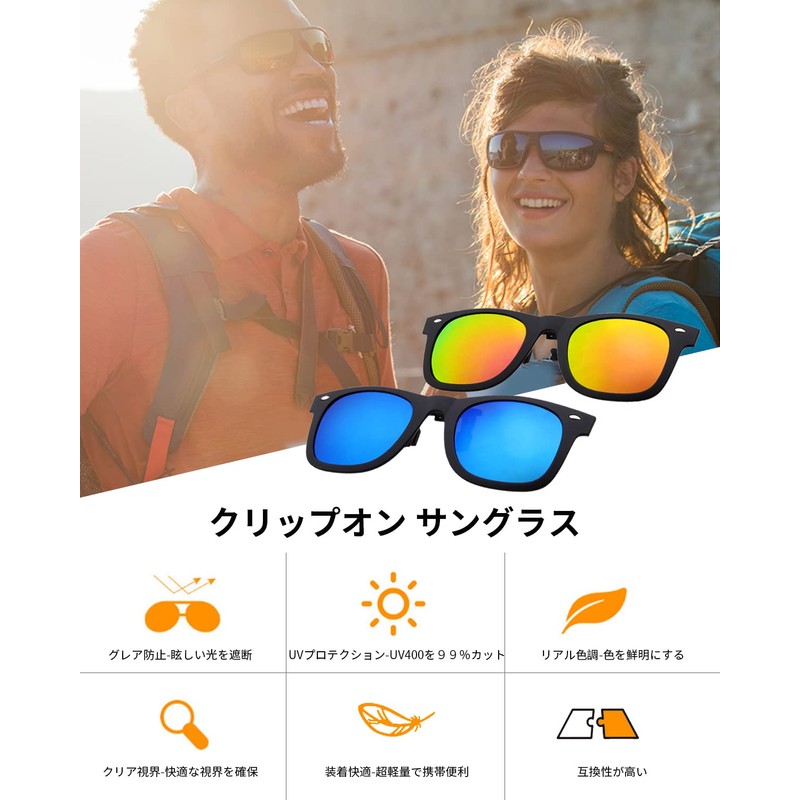 Ade Wu Polarized Sunglasses, Clip-on Sunglasses, Flip-up Type, Polarized Lenses,