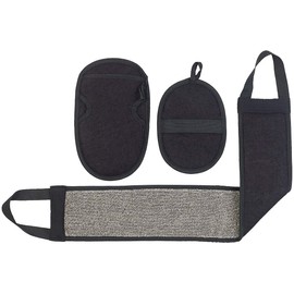 Sichler Beauty Sauna accessories: 3-piece bath set for cleansing, massage and exfoliation, face and body (care set for women)