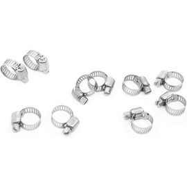 Karim Shop Epda Stainless Steel Adjustable Hose Clamp Plumbing Fuel Line Clamps for Automotive and Mechanical Applications Hose Bands Pack of 10 (10-16mm)