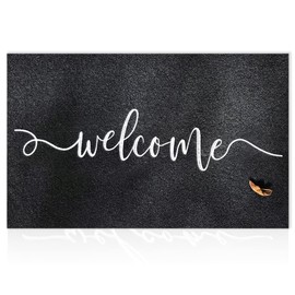 AAZZKANG Welcome Mat Outdoor with Non Slip Rubber Backing Indoor Doormat Easy to Clean Entry Door Mats for Outside Inside High Traffic Areas Front Door