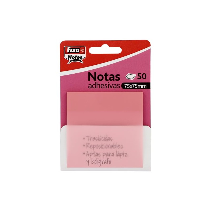 Fixo Notes | Transparent Sticky Notes | 50 Notes 75