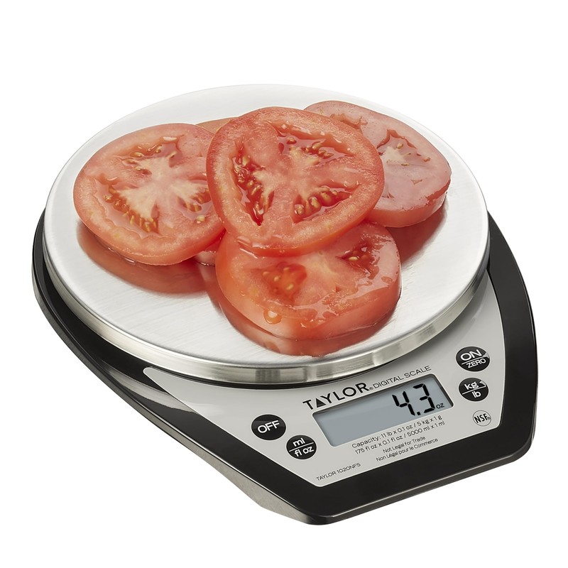Taylor 1020NFS Compact Digital Kitchen Scale 11lb Stainless Steel Platform