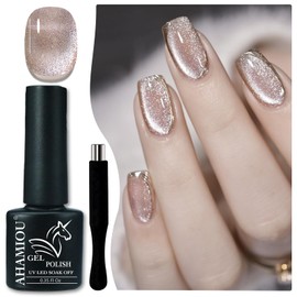 AHAMIOU Nail Polish Cat Eye Gel Polish Crimson Summer Nail Lacquer in Vibrant Colors for DIY Nail Art 0.35 fl oz UV/LED Gel with Magnet Stick (Blood Red, 10ML/0.35 Fl Oz)