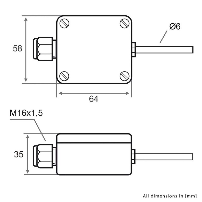 iOVEO 002AF02200 Outdoor Temperature Sensor with External Sleeve, 2-Wire Connection,