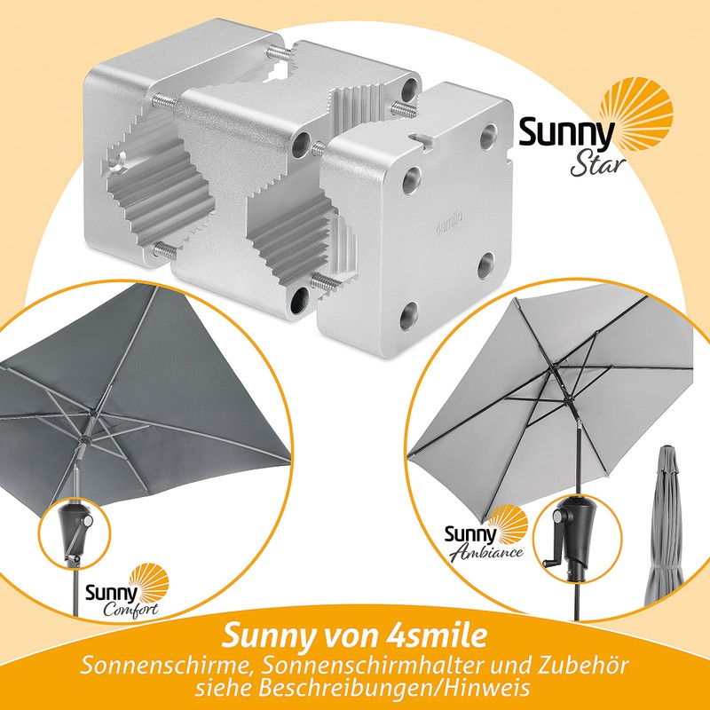 4smile Parasol Holder Balcony Railing - Aluminium Parasol Balcony Bracket