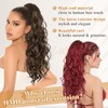 HMD Ponytail Extension,24 Inch Claw Clip Wavy Ponytail Extension Synthetic