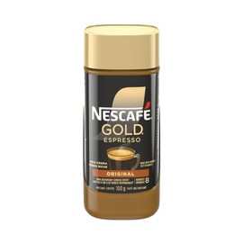 NescafÃƒ© NESCAFE Gold Espresso 100% Arabica Aroma Intense Instant Coffee Beans Beverages for a Perfect Day Start Jar 100 gm, Brown