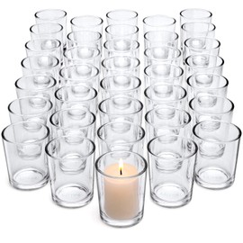 Letine 36-Pack Votive Candle Holders - Clear Glass Tea Light Holders - Glass Votive Candle Holder Bulk for Wedding Centerpieces/Home Table Decor/Propose/Christmas and Thanksgiving