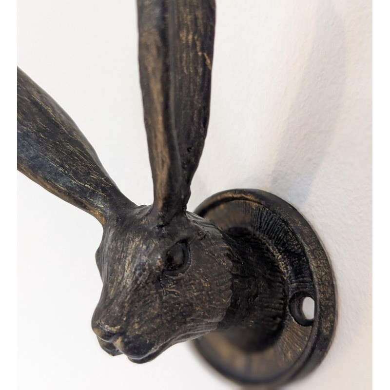 Fyne-Finds Rustic Hare Easter Bunny Coat Towel Hat Hook Vintage