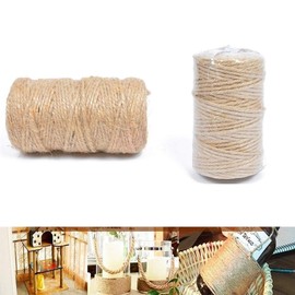 2 Rolls 50M Natural Jute Twine Long Brown Twine Rope String for DIY Crafts Gift Wrapping Packing Gardening Wedding Decorations