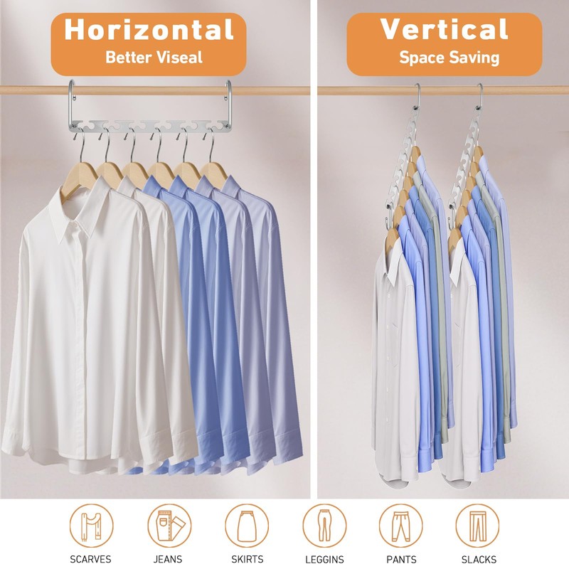 Meneicvy Clothes Hanger Space Saving for Closet Organize, 6 Pack