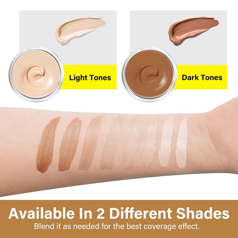 Tattoo Cover Up Makeup Waterproof, 2-Shade Professional Concealer Kit