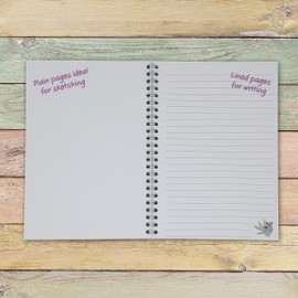 Koala Notebook – A5 / 21cm x 15cm / Wirebound/Lined and Plain / 100 Pages/Childrens Notepad/Kids Notebook/Boys or Girls Sketchbook/Ladies Mens Journal/Koala Inspired/Koala Gift by Printykins