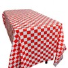 xutong 2 Pack Red and White Plastic Checkered Tablecloths, Disposable