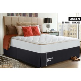 Utopia Bedding Queen Bed Skirt - Soft Quadruple Pleated Ruffle - Easy Fit with 16 Inch Tailored Drop - Hotel Quality, Shrinkage and Fade Resistant (Queen, Black)