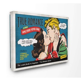 Stupell Industries True Romance Vintage Comic Book, Design by Artist Ester Kay Wall Art, 16 x 1.5 x 20, Canvas